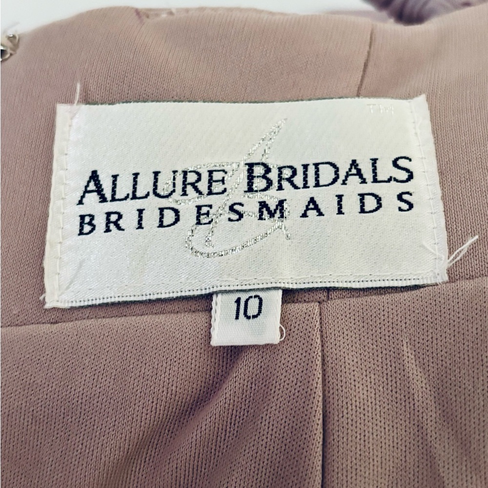 Allure Bridals Sz 10 Zinc Dusty Lavender Empire Waist Bridesmaid Evening Gown - Picture 11 of 12